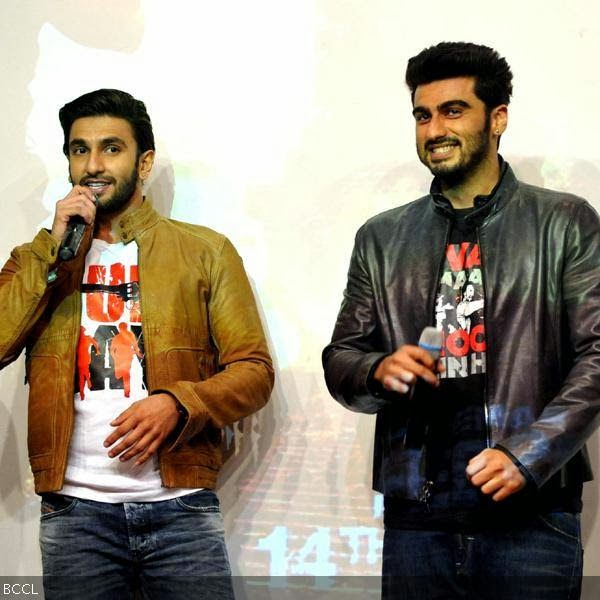 Ranveer Singh and Arjun Kapoor field audience questions during the promotion of the movie Gunday, held at Welingkar Institute, in Mumbai. (Pic: Viral Bhayani)
