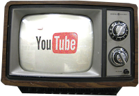 YouTube logo on retro TV