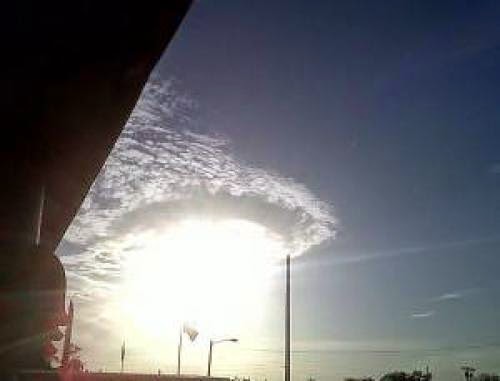 Ufo Sighting Mail Bag Cloud Ufo Glowing Over Tampa Florida On July 11 2011 Photo