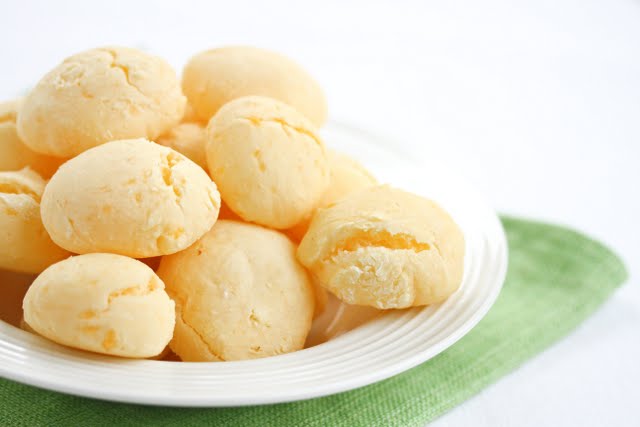 photo of Brazilian Cheese Breads on a white plate