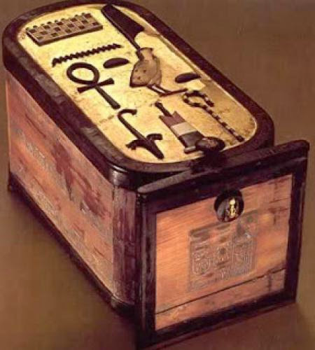 Wood Box In The Form Of Tutankhamun Cartouche
