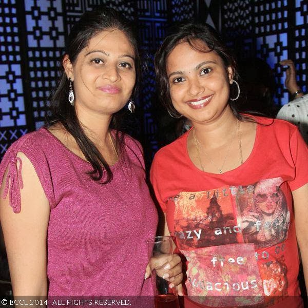 Madhuri and Swetha during a party at Jcubez in Bangalore.