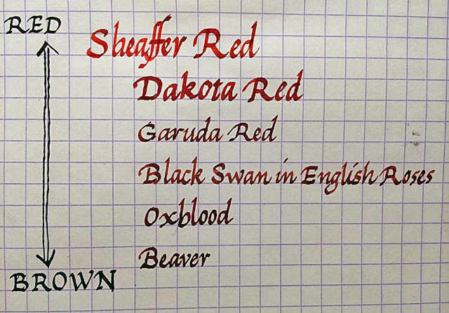 Some Reddish Brown  Or, If You Prefer, Brownish Red Inks - Ink  Comparisons - The Fountain Pen Network
