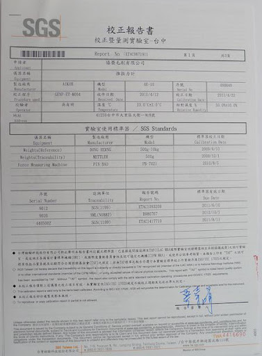 毛刷製造量測工具校正報告─推拉力計1/3