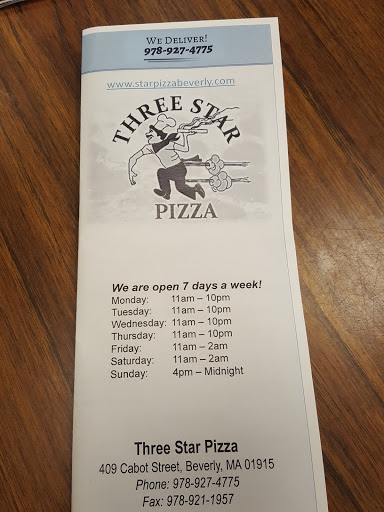 Pizza Restaurant «Three Star Pizza», reviews and photos, 409 Cabot St #1, Beverly, MA 01915, USA