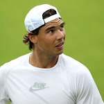 LONDON, ENGLAND - JUNE 23:  Rafa Nadal of Spain participates in a practice session during previews to The Championships at Wimbledon on June 23, 2012 in London, England.  (Photo by Clive Rose/Getty Images)