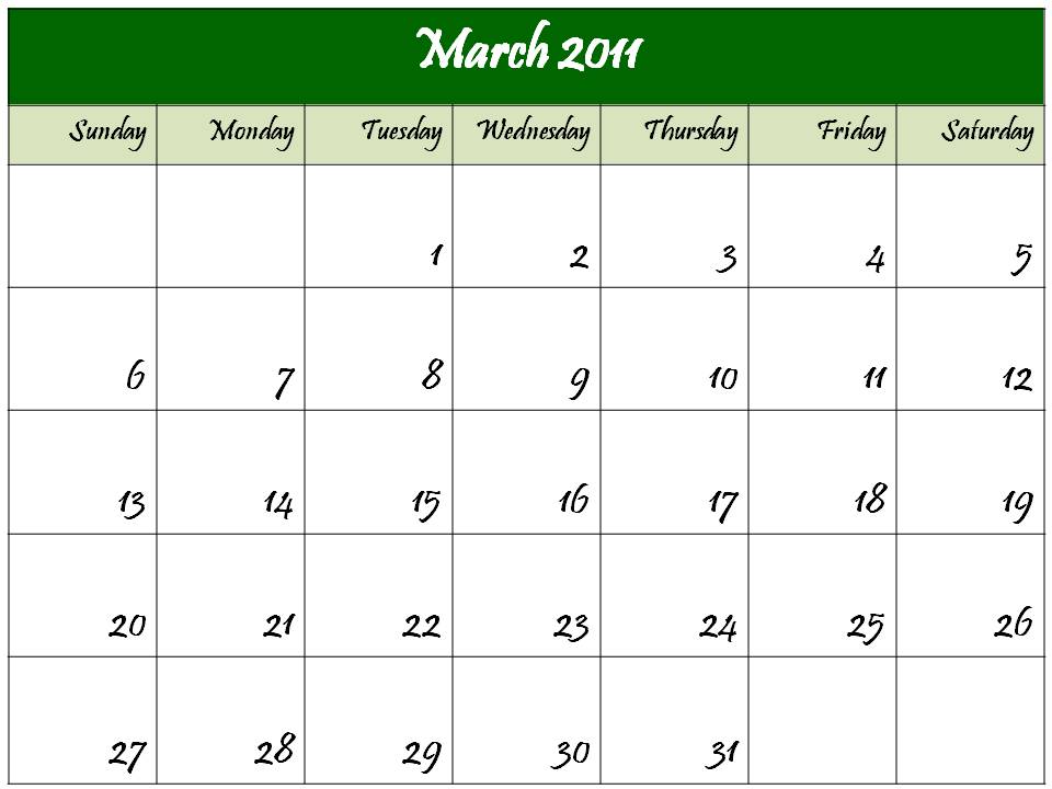 Blank Calendar Program