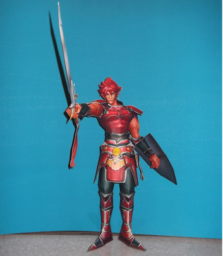 Classic Red Warrior of Light Papercraft