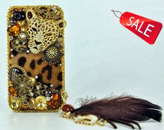 3D Swarovski Leopard Crystal Bling Case Cover for iphone 4 / 4s AT&T Verizon & Sprint with detachable phone charm