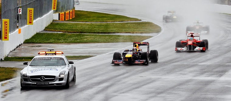 Safety car en la salida del GP de Canadá 2011 de F1