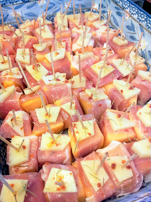 Prosciutto wrapped cantaloupe with red pepper lime oil and manchego recipe