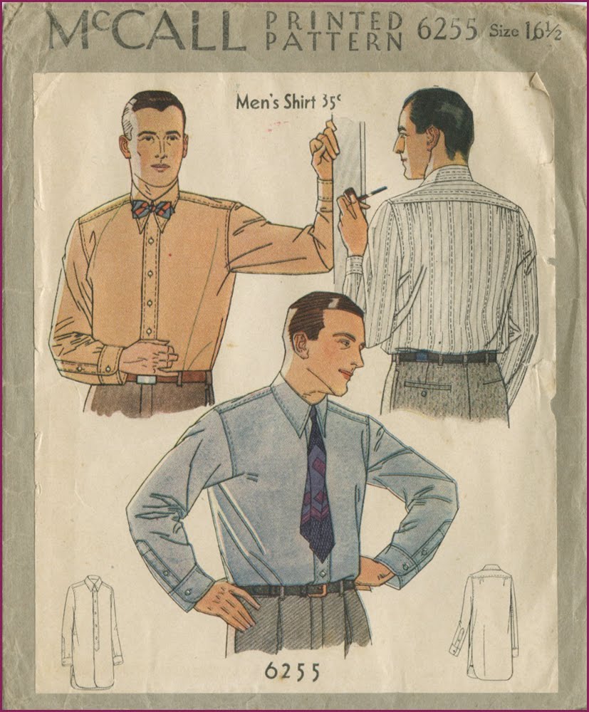NewVintageLady: Man Month Project: 1930s Man's Shirt