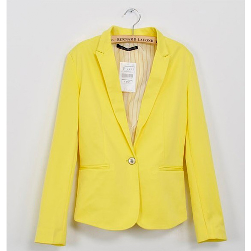 Office Ladies 3/4 Sleeve One Button Lapel Casual Suits Blazer Jacket ...
