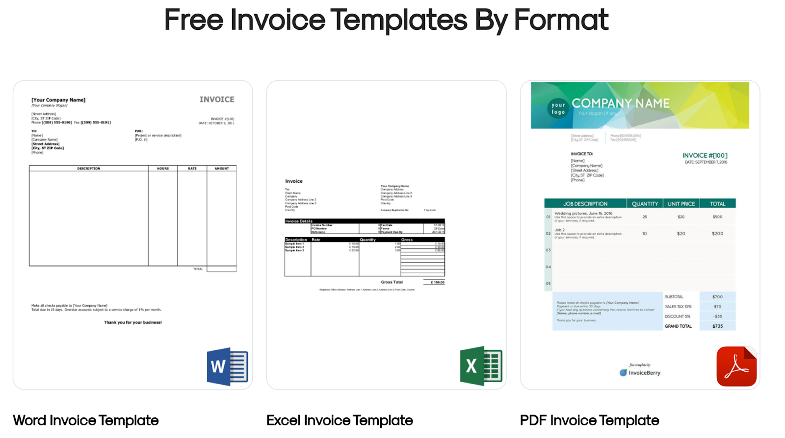 Examples of free templates
