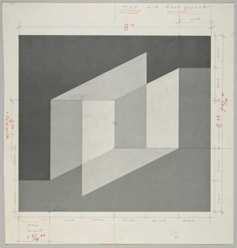Color sheets and layout of the Never Before series by Josef Albers