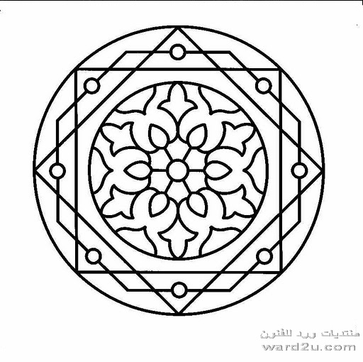 زخارف اسلامية زخرفة هندسية للتلوين