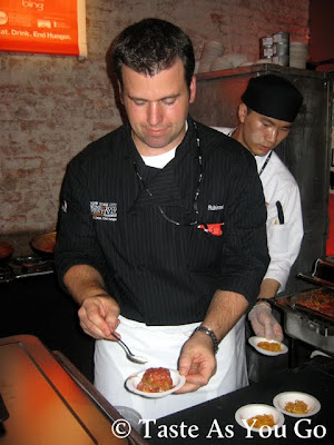 Serving up Meatballs from Rubirosa Pizzeria and Ristorante at Meatball Madness at the Food Network New York City Wine & Food Festival - Photo by Taste As You Go