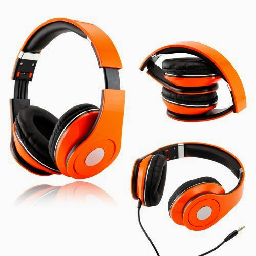  Gearonic TM Orange Adjustable Circumaural Over-Ear Earphone Stero Headphone 3.5mm for iPod MP3 MP4 PC iPhone Music