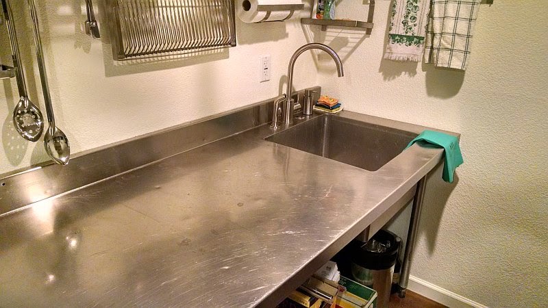 Brewing Table, Sink, and Faucet