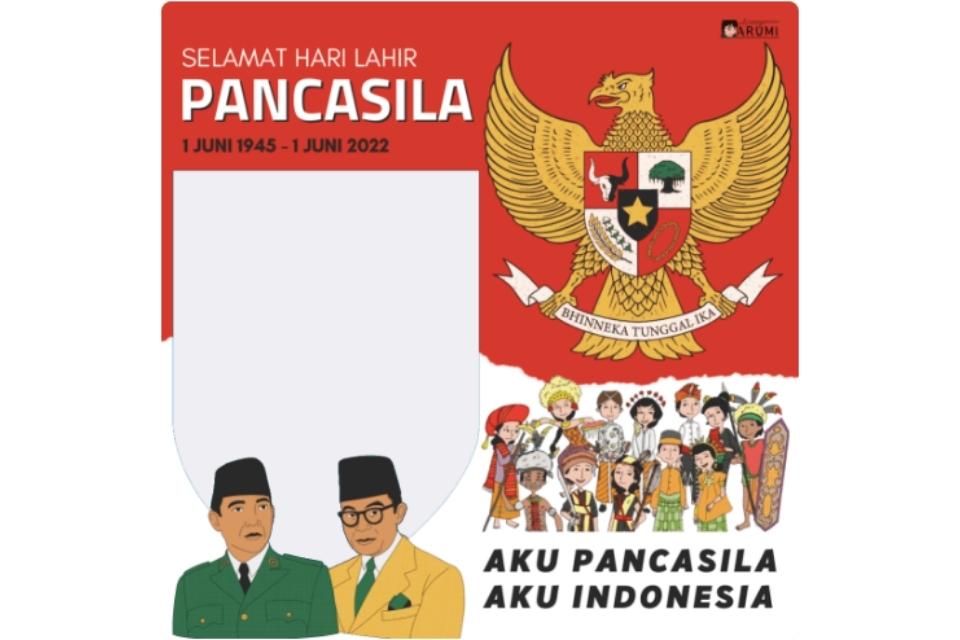 Template Twibbon Hari Lahir Pancasila 2022