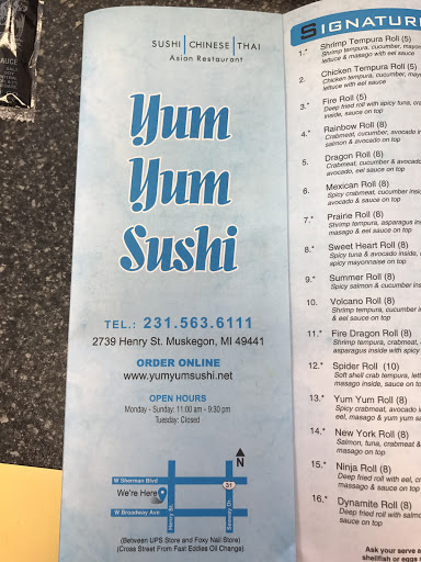 Sushi Restaurant «Yum Yum Sushi», reviews and photos, 2739 Henry St, Muskegon, MI 49441, USA