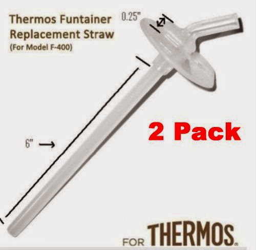  Thermos Funtainer Beverage Bottle Replacement Straw (2-pack) for F400 Cap (Read Carefully) This Is for the Thermos WITHOUT the Handle on the Lid