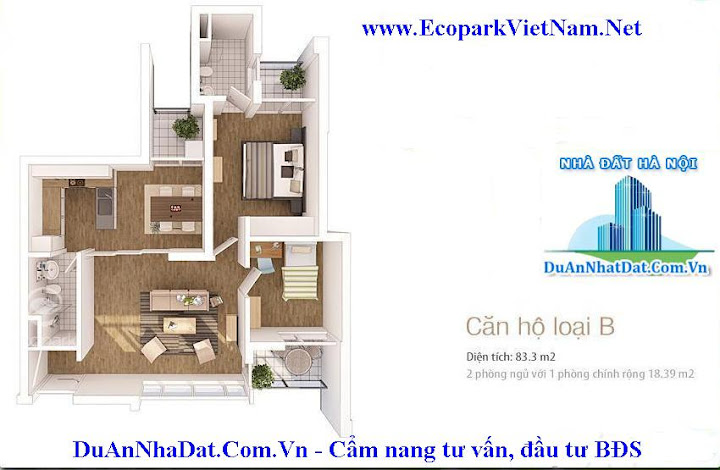 chung cư ecopark căn hộ 83.3m2