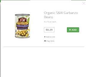 Instacart, the garbanzo beans description, or more like lack of