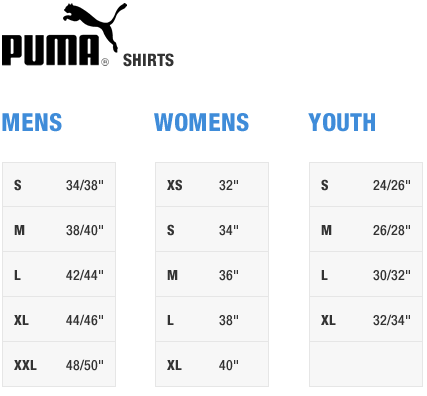 Puma Size Chart Men