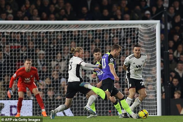 Kane nets his 266th goal for Spurs against Fulham to tie-him level with Jimmy Greaves record
