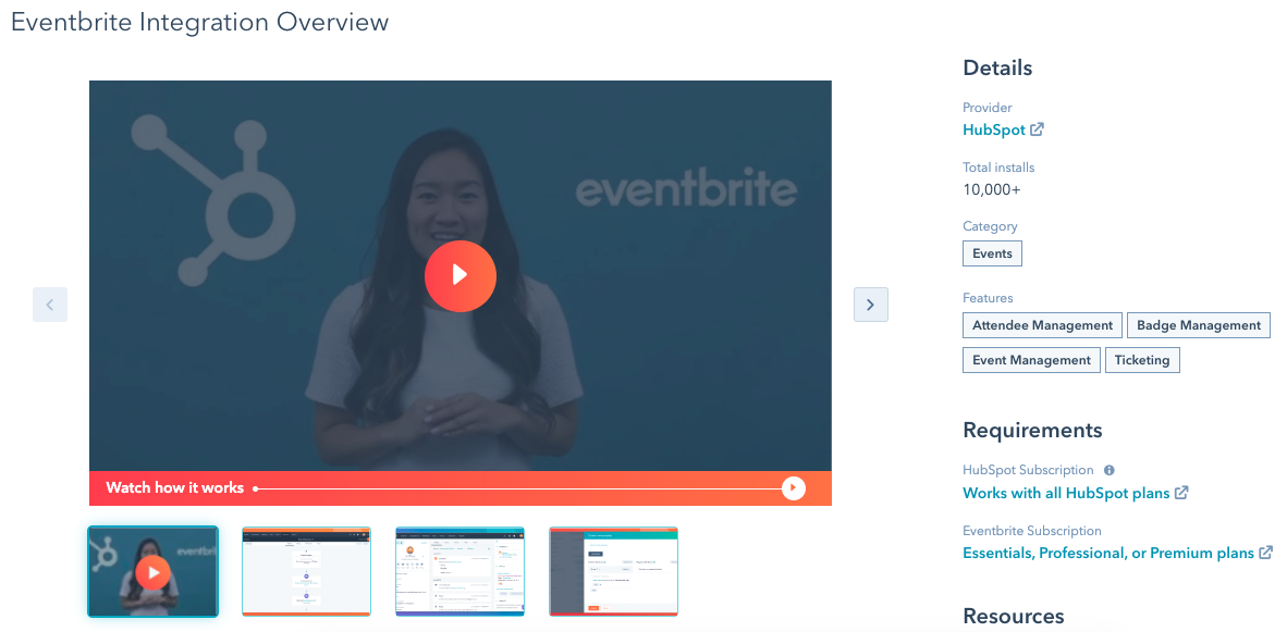 eventbrite hubspot的集成