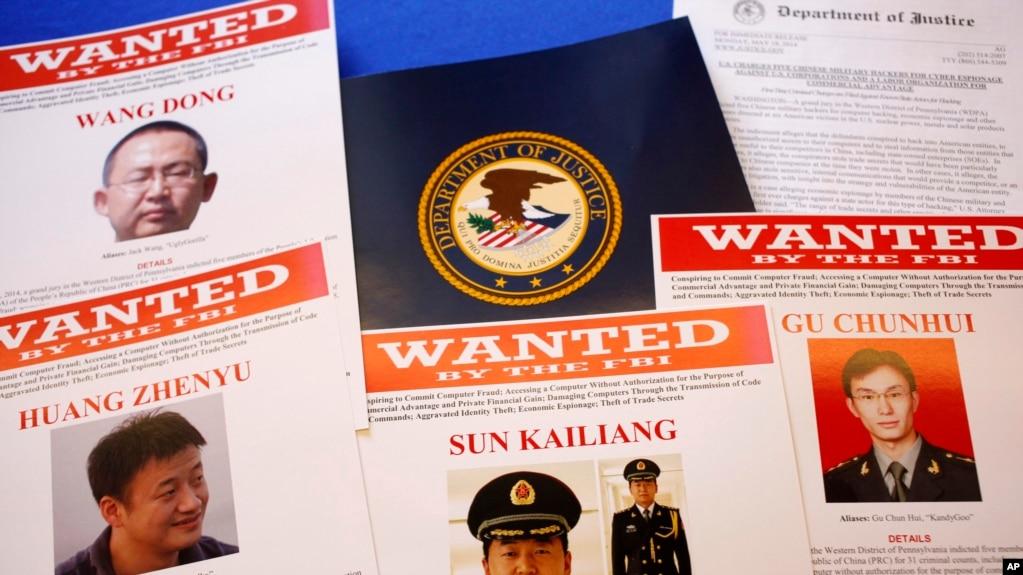 Hình ảnh tin tặc Trung Quốc bị Hoa Kỳ truy tố vào năm 2014.