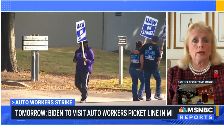 Representative Dingell interview about Trump's visit to UAW picket line on MSNBC