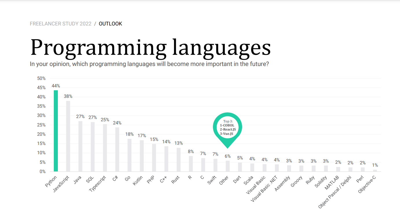 Freelancer Survey Study 2022 - Programming Languages