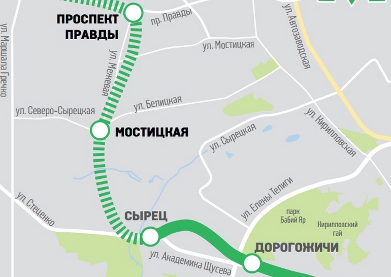 Утвержденная схема строительства двух станций метро на Виноградарь