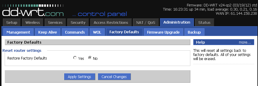 whr-g300nv2-Factory Defaults
