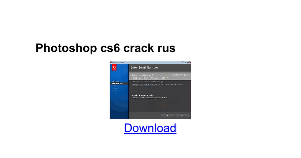 Download   Crack Photoshop Cs6 32/64 Bit Ita