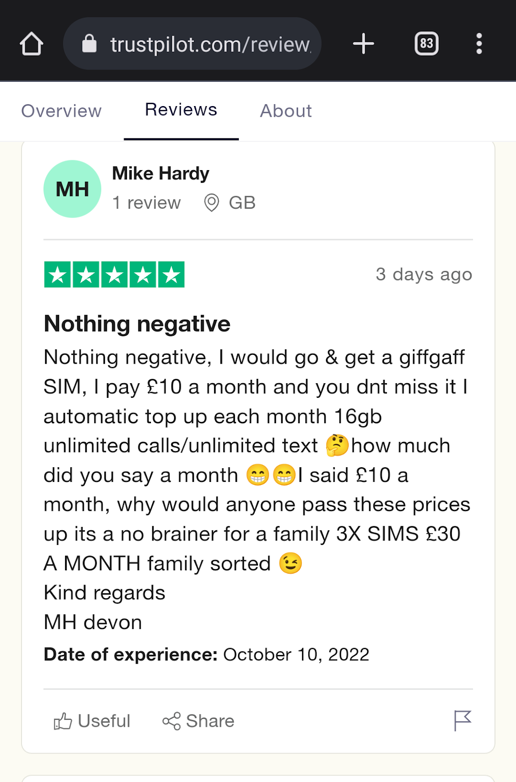 giffgaff Network Phone Service Reviews On Trustpilot