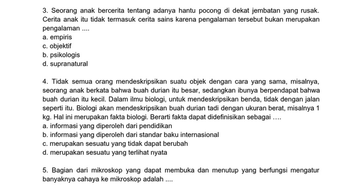 Hot Topic Soal Tes Biologi Kedokteran Ukdw
