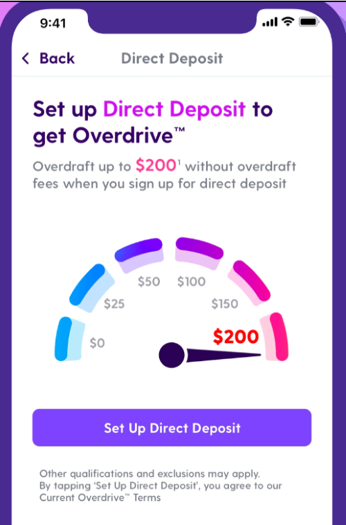 Current is a borrow money app that lets customers overdraft up to $200!