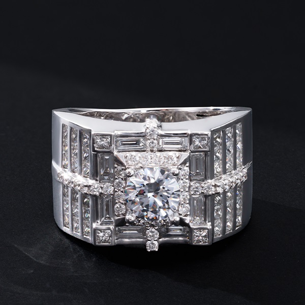 Nhẫn vàng trắng nam kim cương NNA3120 nổi bật với vẻ ngoài cá tính