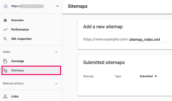 Adicione o URL do seu sitemap ao Google Search Console