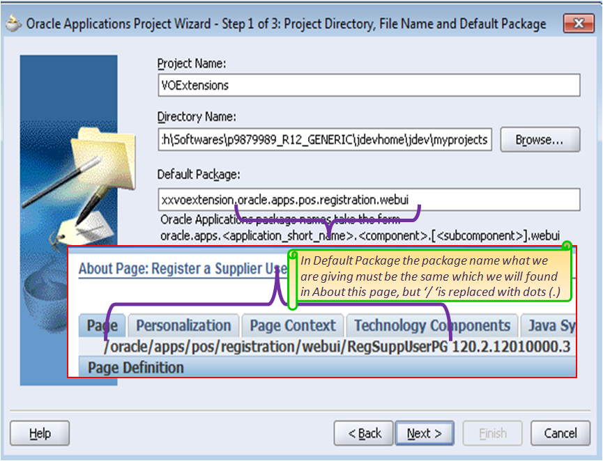 Default package in VO extension