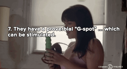 "7. They have a proverbial "G-spot"...which can be stimulated" - gif of a woman talking to a man