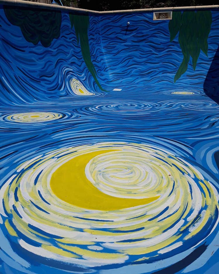 Van Gogh Starry Night Swimming Pool by Amancay Murales