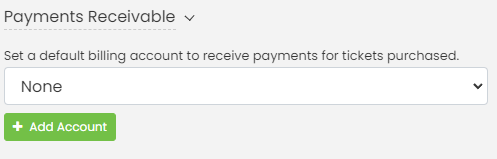 You can set up an account for receiving payments