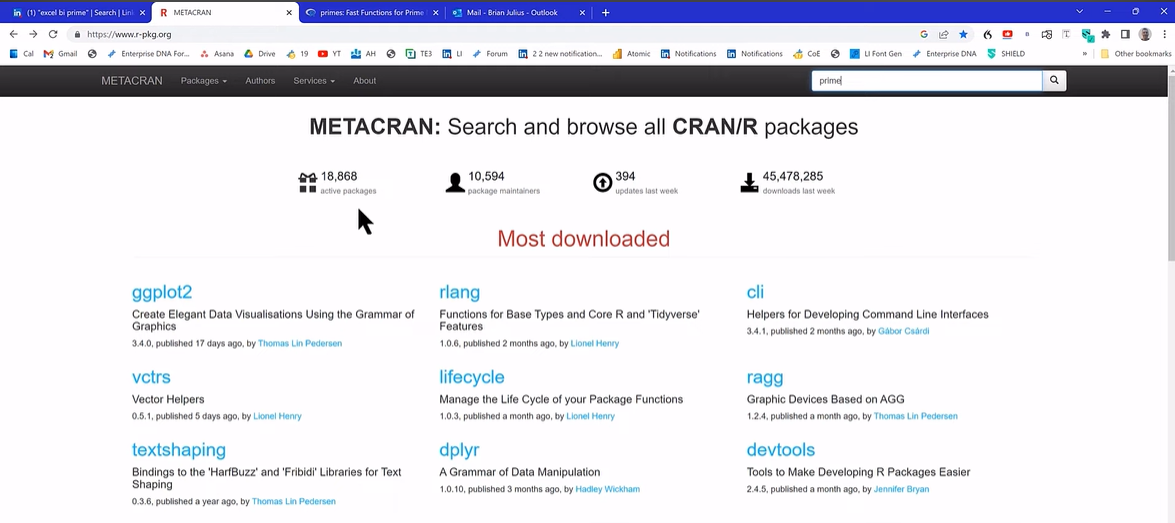 Power BI Dataset: The R Prime Number Package