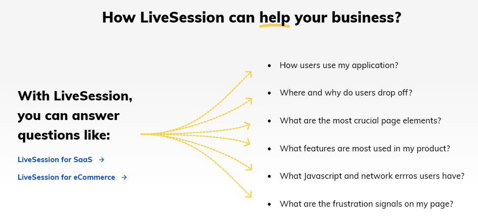 LiveSession’s features
