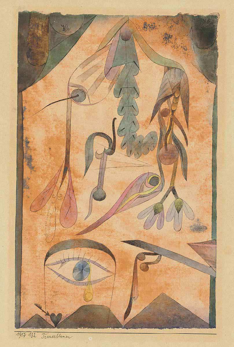 Mourning flowers, Paul Klee, 1917, watercolor