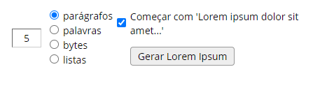 Gerador de Lorem Ipsum